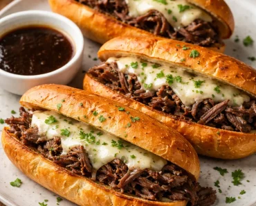 Crockpot French Dip Sandwiches