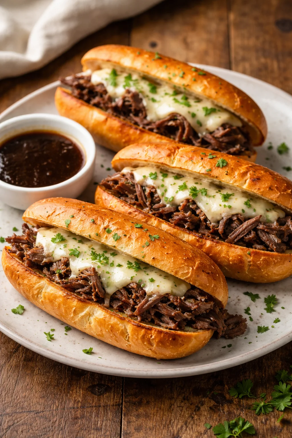 Crockpot French Dip Sandwiches