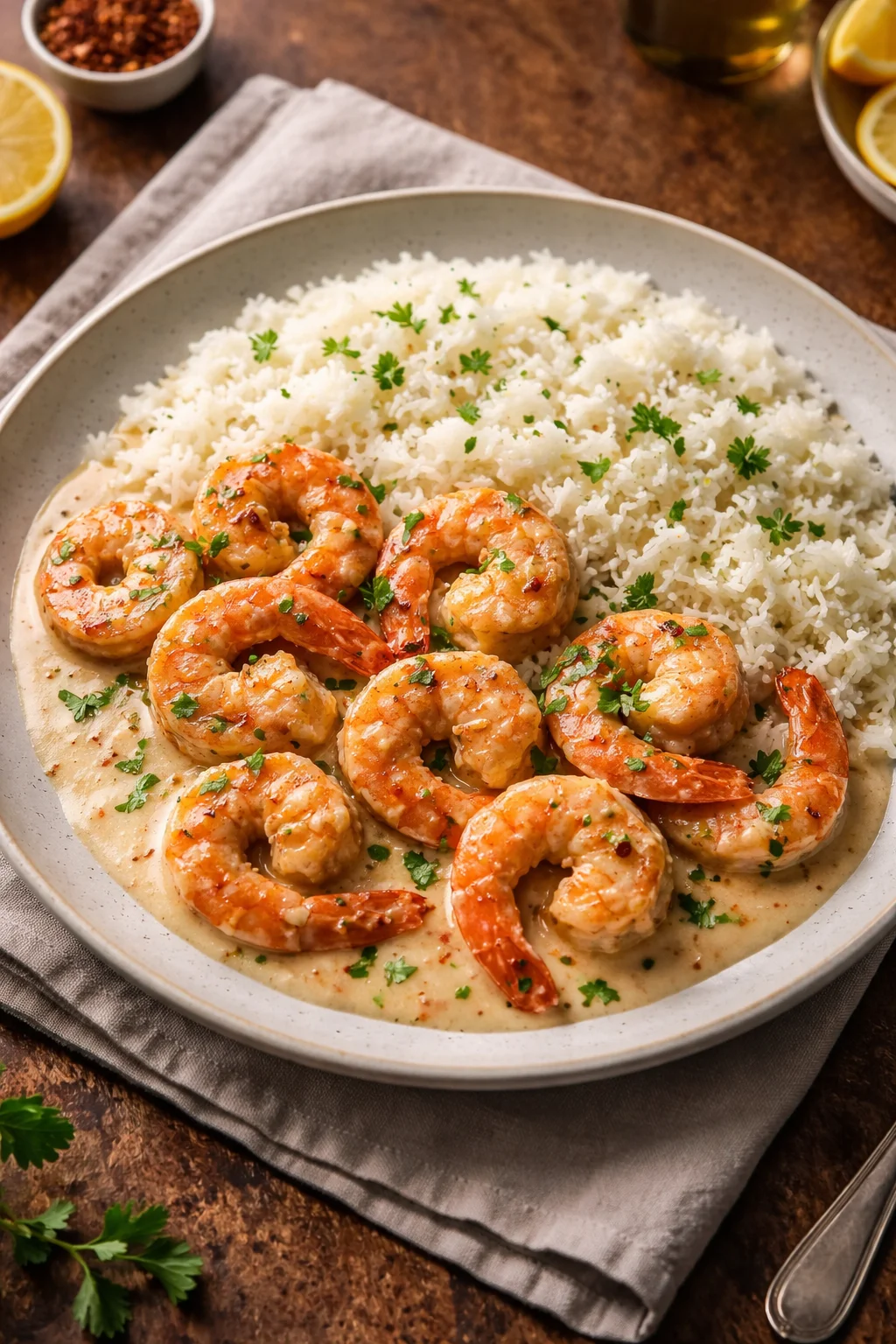 Easy Creamy Garlic Shrimp