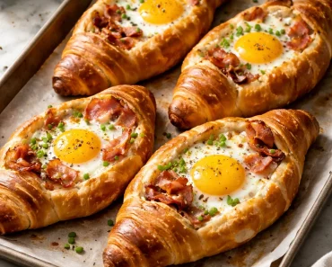 Egg & Bacon Croissant Boats