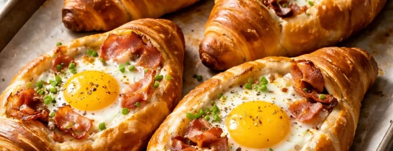 Egg & Bacon Croissant Boats