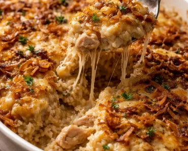 French Onion Chicken Rice Bake