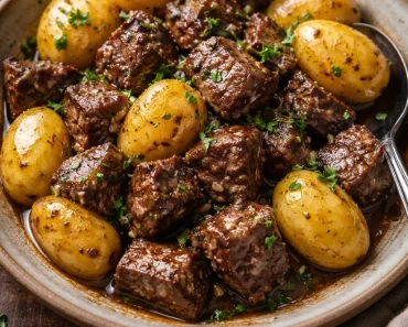 Garlic Butter Beef Bites with Potatoes