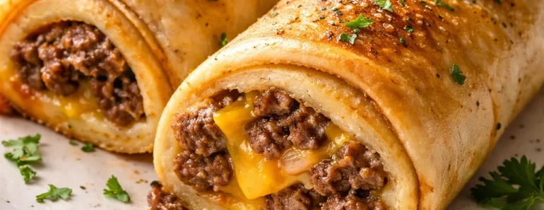 Garlic Butter Beef Cheeseburger Rollups