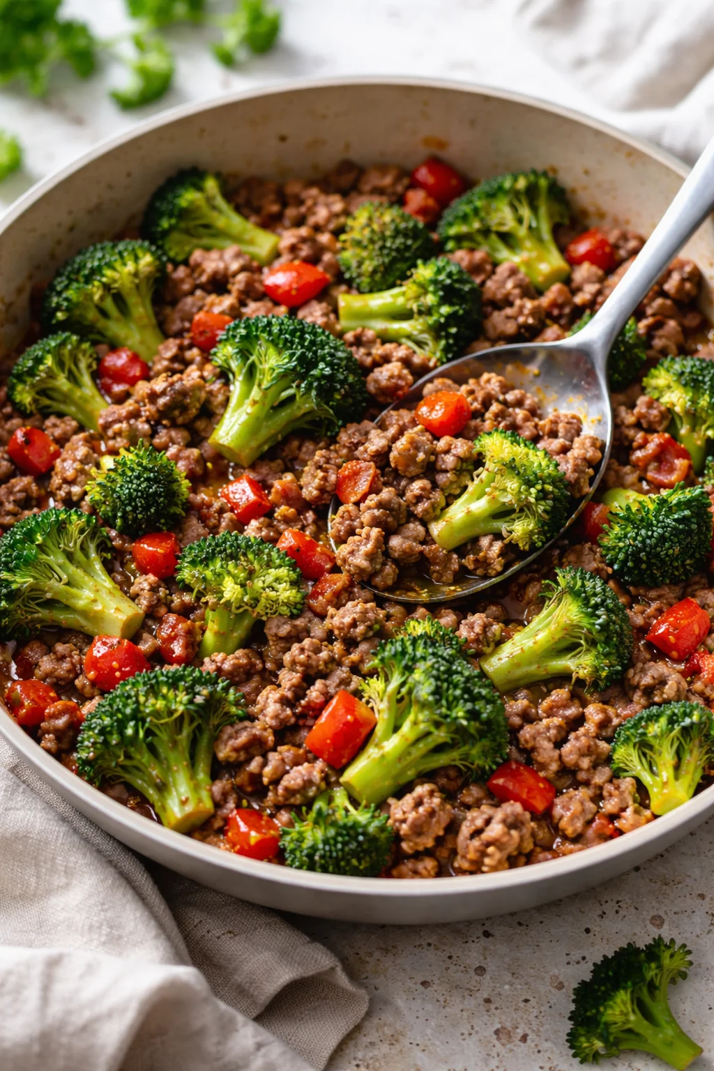 Ground Beef and Broccoli