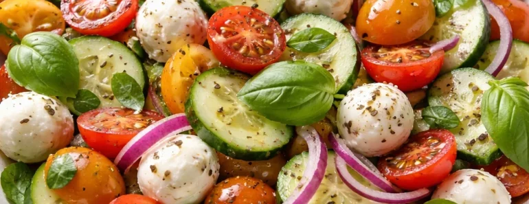 Juicy Cucumber Caprese Salad