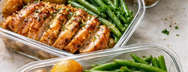 Lemon Garlic Chicken Meal Prep Bowls