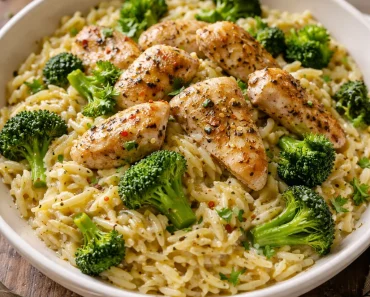 Lemon Pepper Chicken Broccoli Orzo