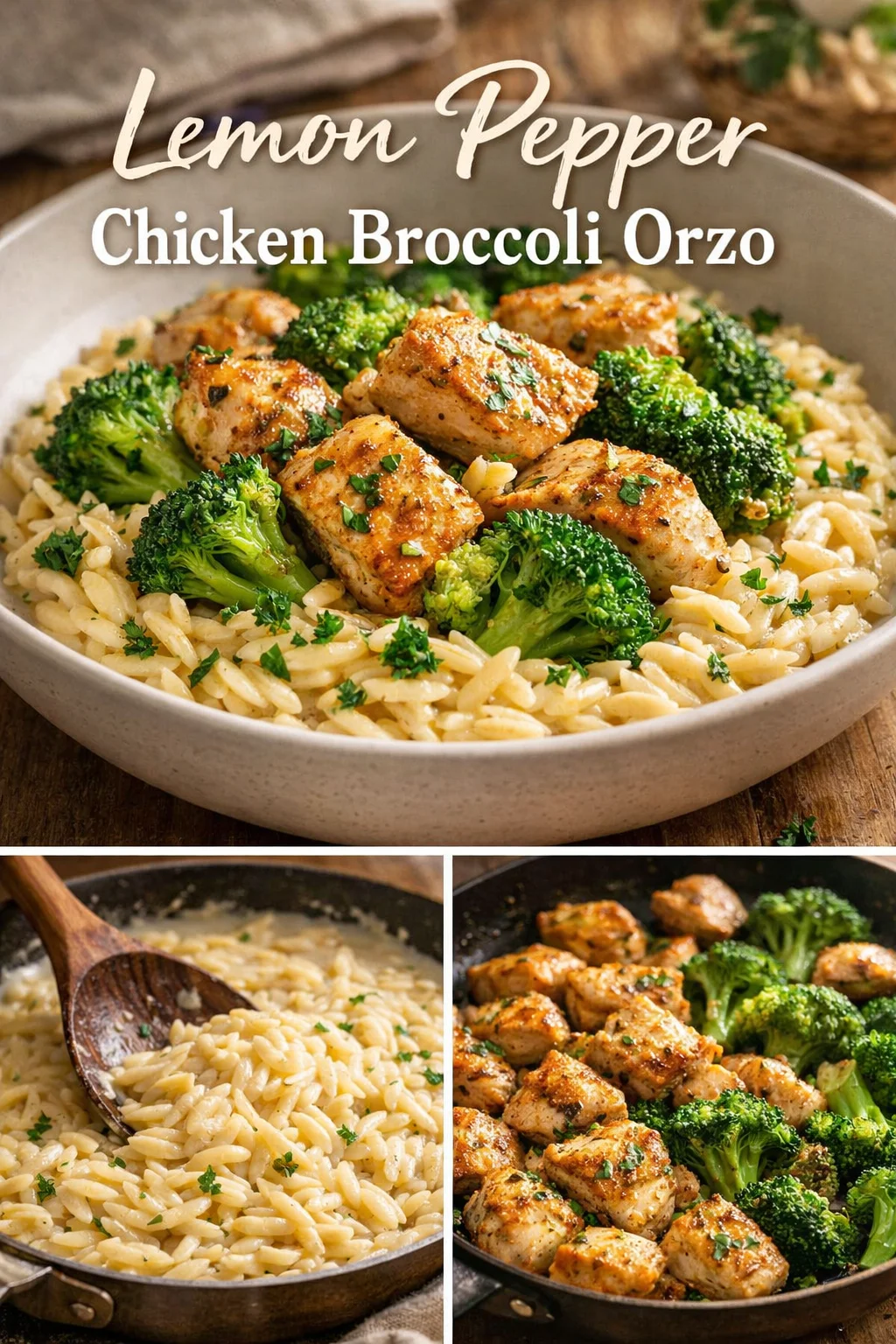 Lemon Pepper Chicken Broccoli Orzo