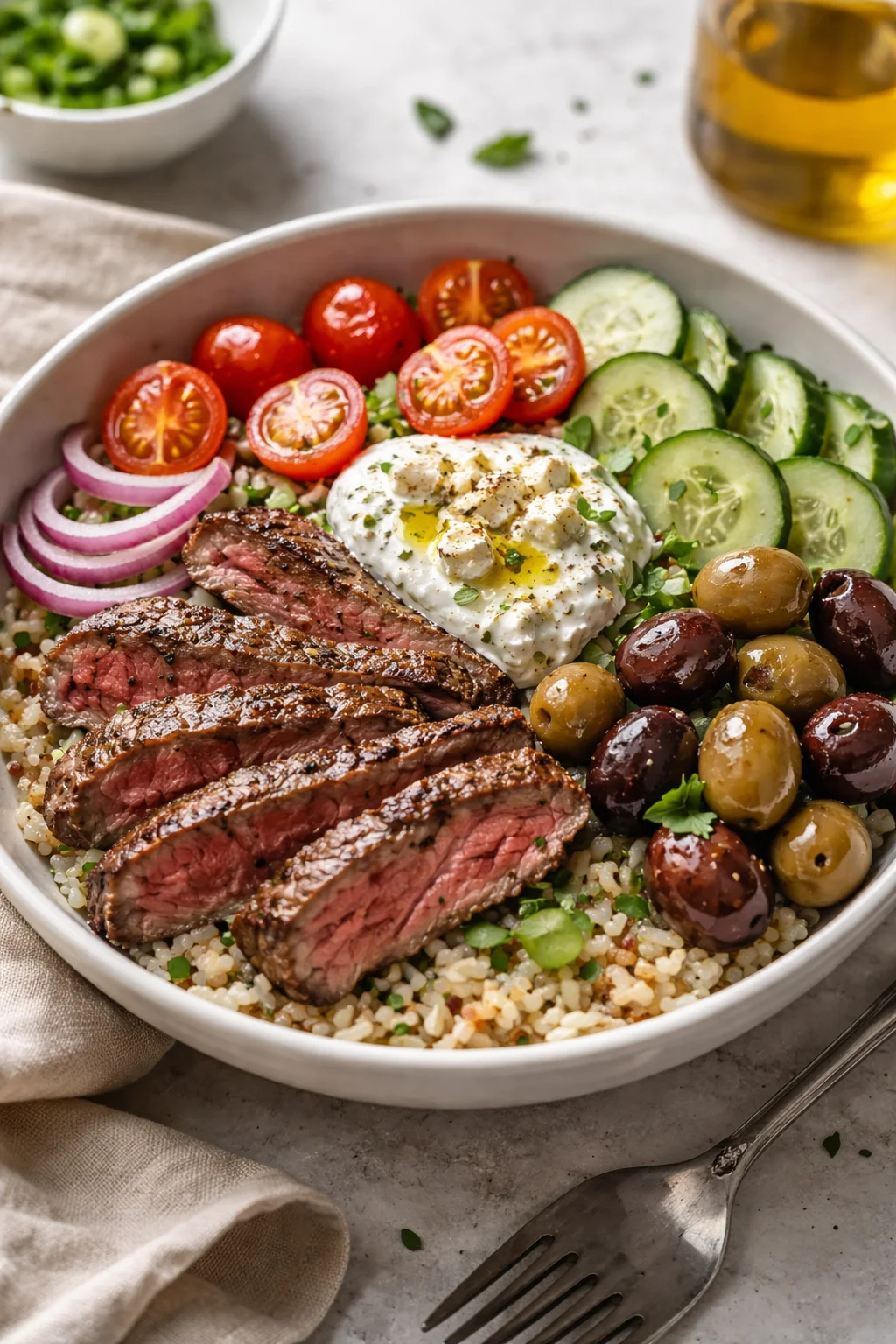 Mediterranean Steak Bowl Recipe