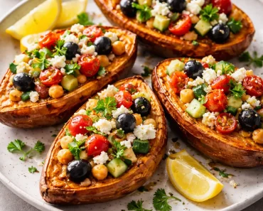 Mediterranean Stuffed Sweet Potatoes