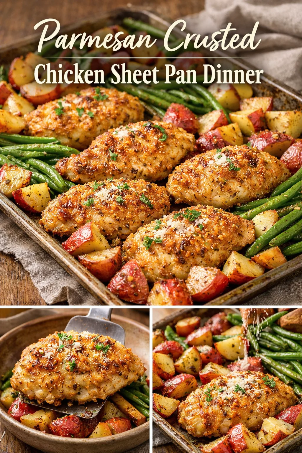Parmesan Crusted Chicken Sheet Pan Dinner