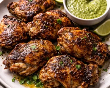 Peruvian Grilled Chicken with Creamy Green Sauce