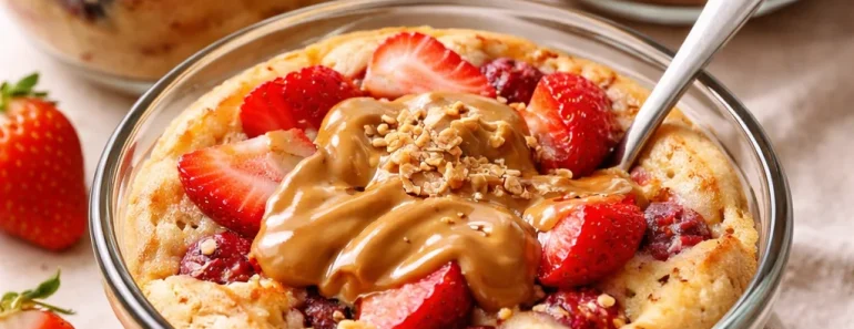 Single Serving Fluffy Baked Protein Pancake Bowls