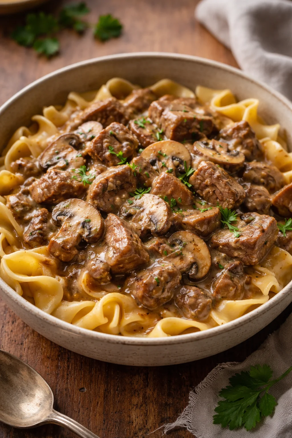 Slow Cooker Beef Stroganoff