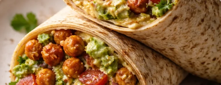 Spicy Chickpea and Avocado Wrap