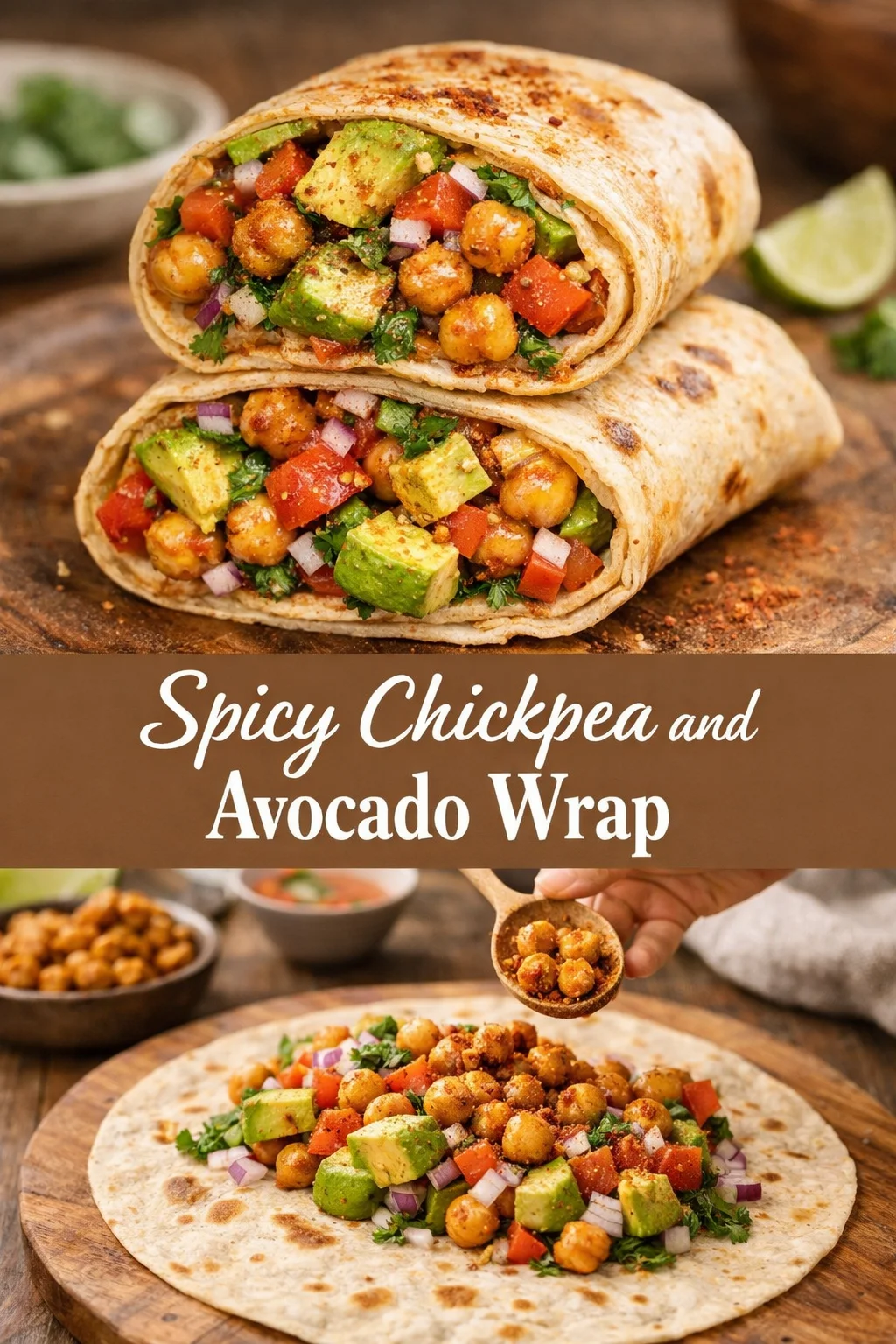 Spicy Chickpea and Avocado Wrap