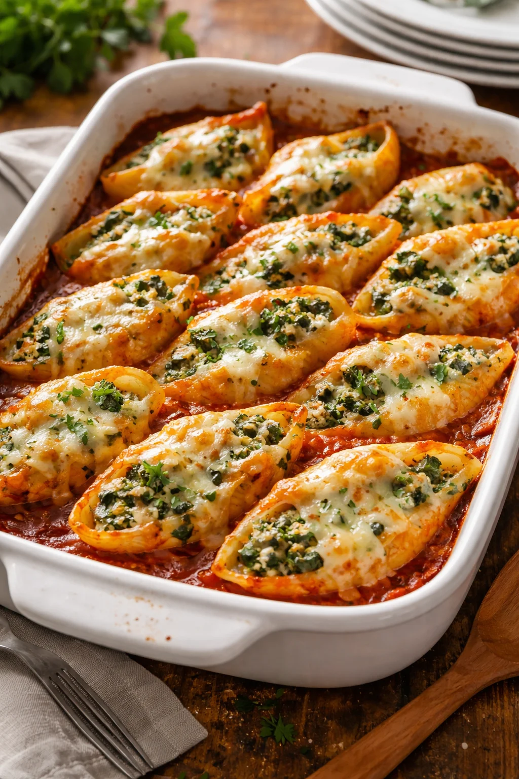 Spinach and Ricotta Stuffed Shells