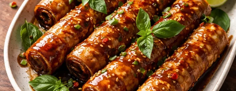 Thai Basil Beef Rolls