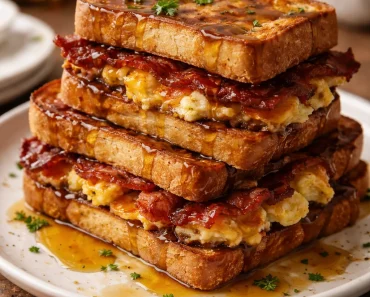 Bourbon Maple Bacon Stuffed Toast