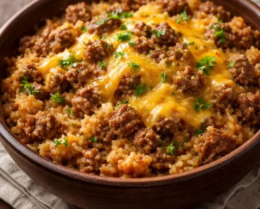 Cheesy Hamburger Rice Casserole
