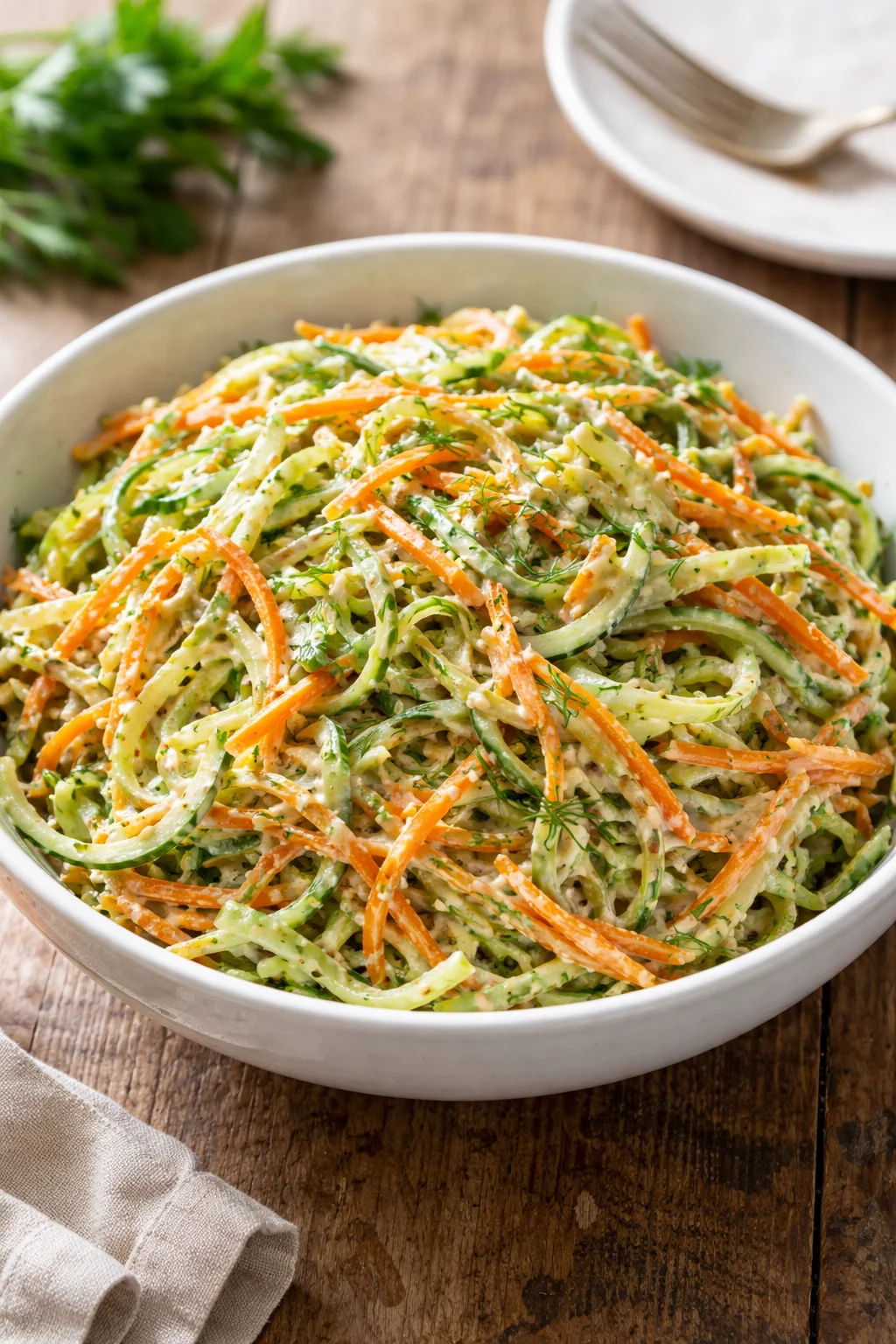 Creamy Cucumber and Carrot Salad