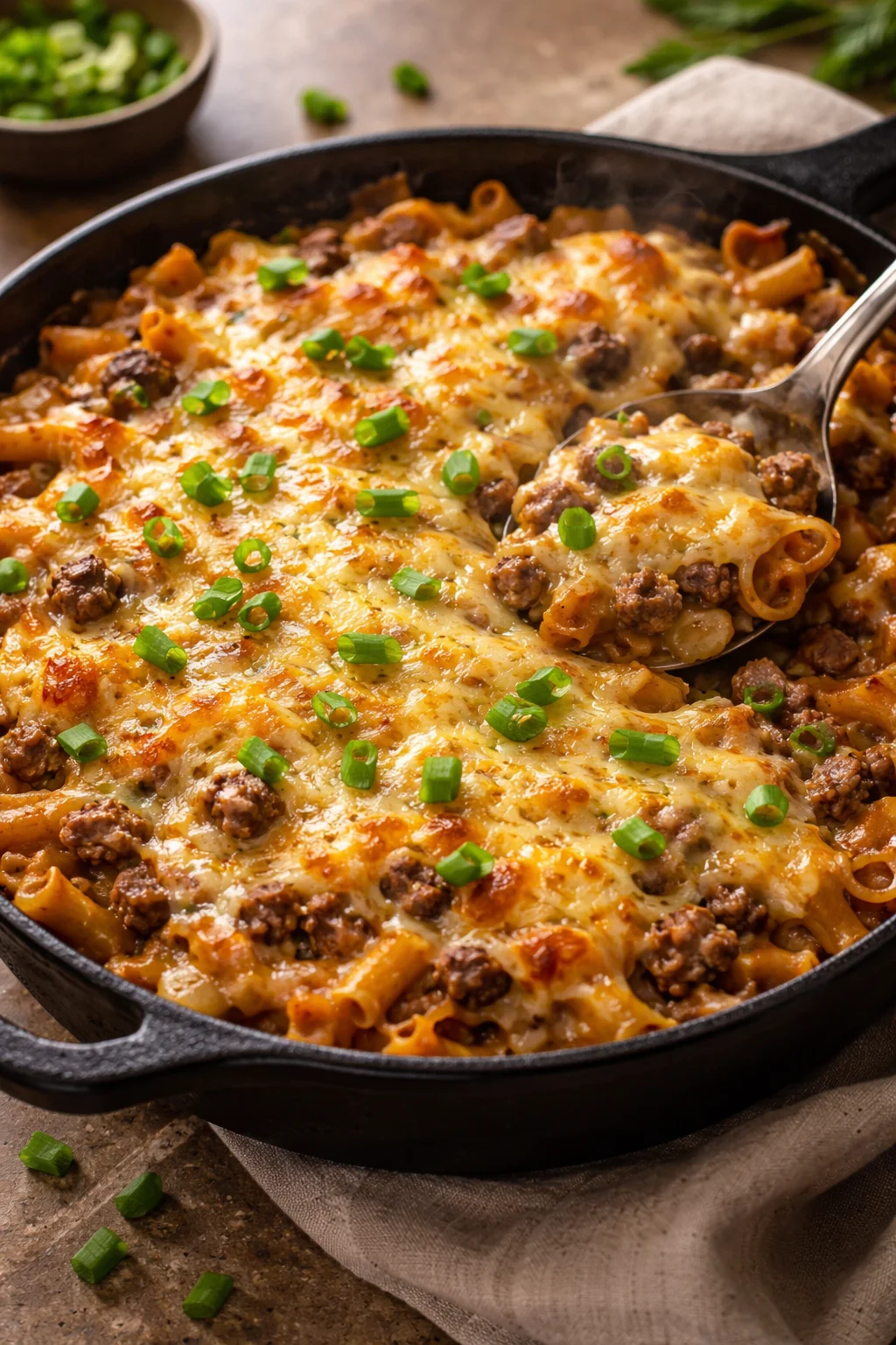 Creamy Ground Beef Casserole with Cream Cheese