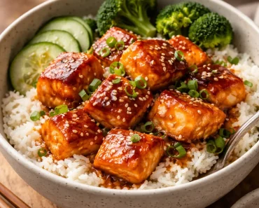 Crispy Salmon and Rice Bowl