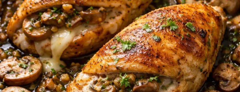 Flavorful Mushroom Stuffed Chicken Breast