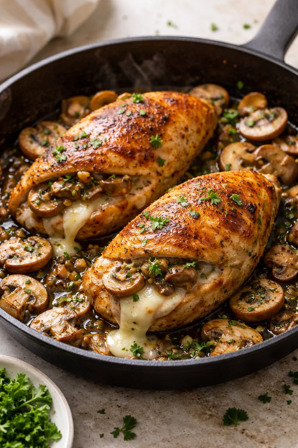 Flavorful Mushroom Stuffed Chicken Breast