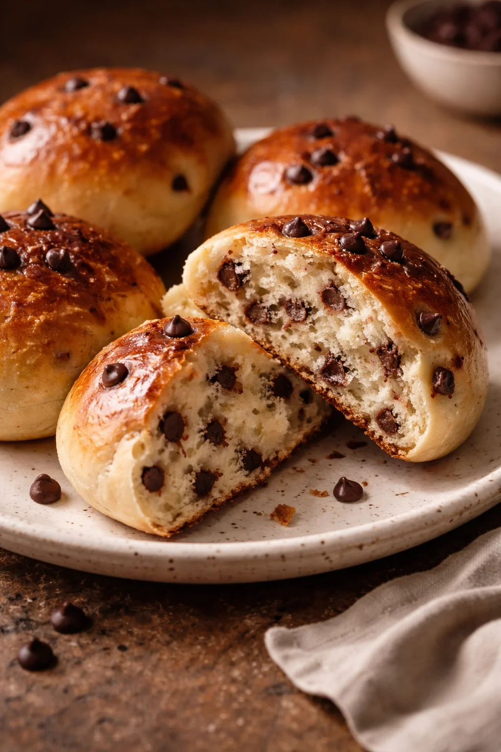 The Fluffiest Chocolate Chip Milk Buns