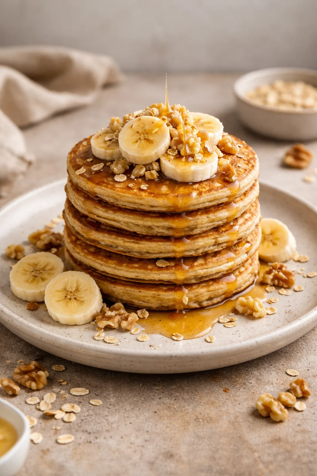 Healthy Banana Oatmeal Pancakes