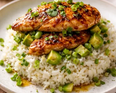 Honey Lime Chicken & Avocado Rice Stack