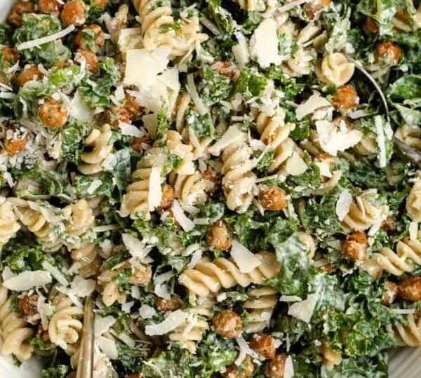 Kale Caesar Pasta Salad