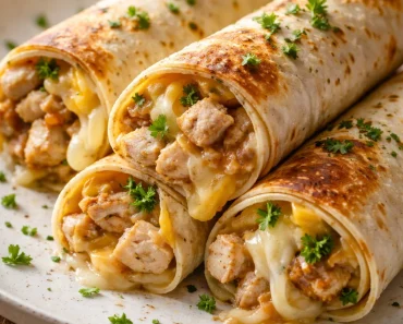 Low Carb Cheesy Garlic Chicken Wraps