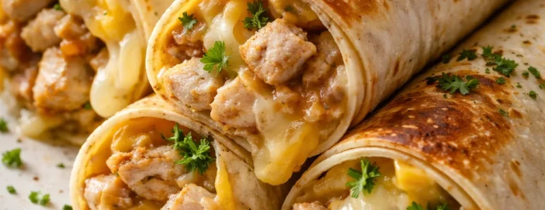 Low Carb Cheesy Garlic Chicken Wraps