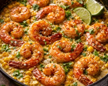 Mexican Street Corn with Shrimp and Creamy Feta Cheese Sauce Mexican Street Corn with Shrimp and Creamy Feta Cheese Sauce