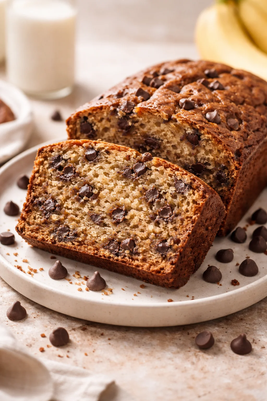 Moist Chocolate Chip Banana Bread