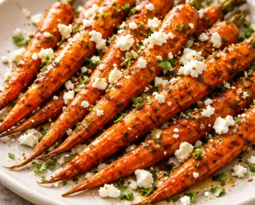 Roasted Honey Garlic Carrots with Feta