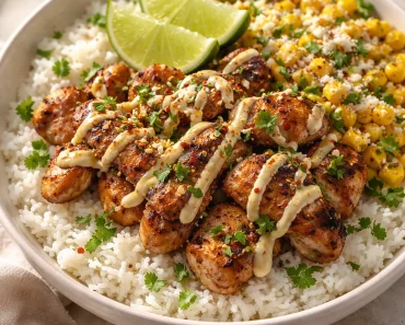 Street Corn Chicken Rice Bowl