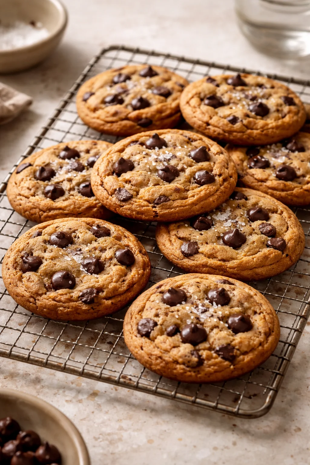 Crispy and Chewy Chocolate Chip Cookies