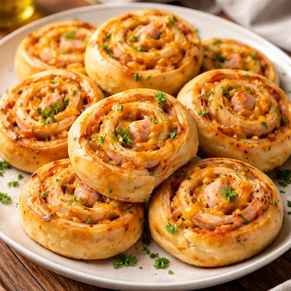 Easter Ham and Cheddar Pinwheels