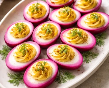 Festive Beet-Pickled Deviled Eggs