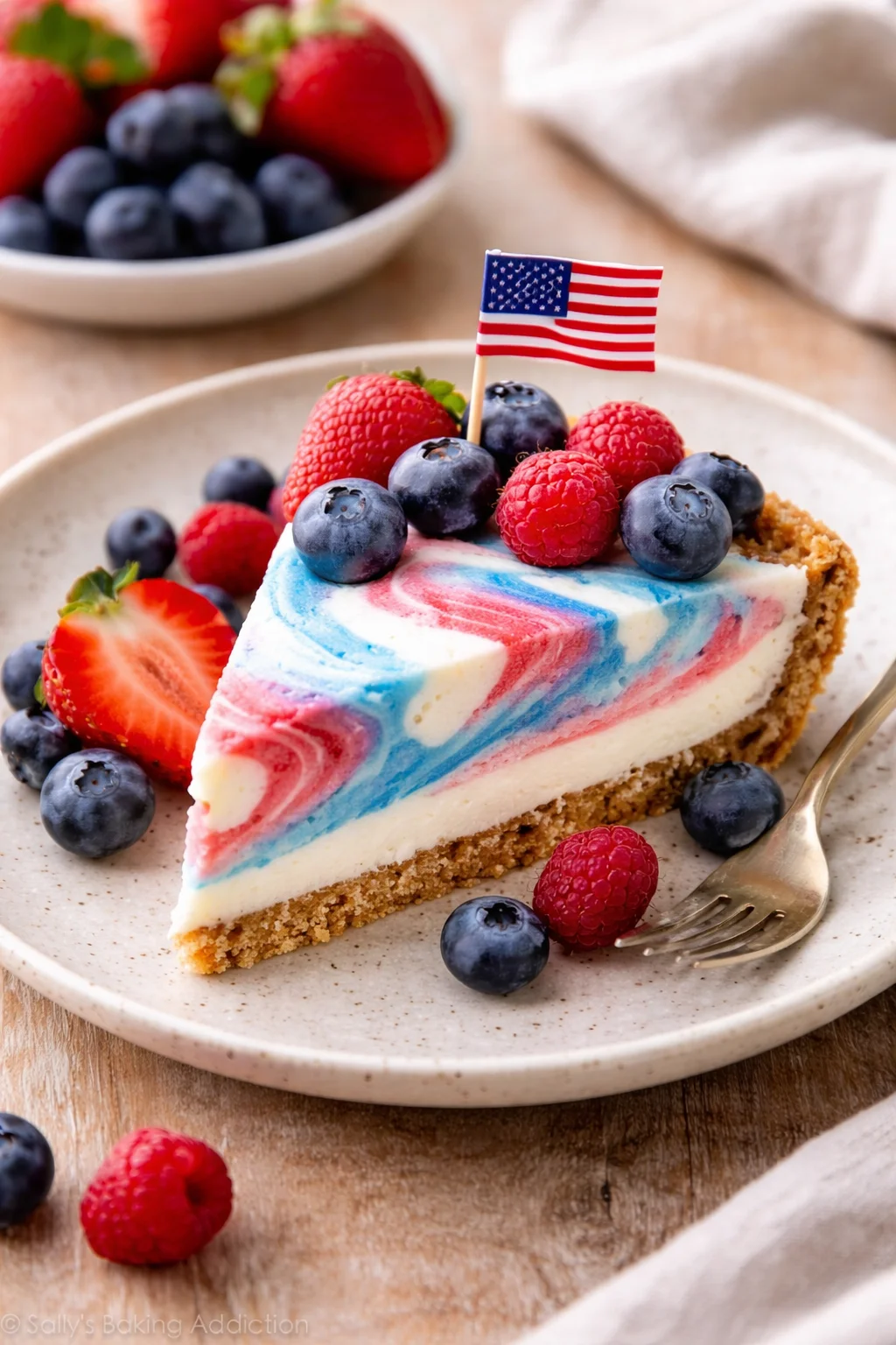No-Bake 4th of July Swirl Pie