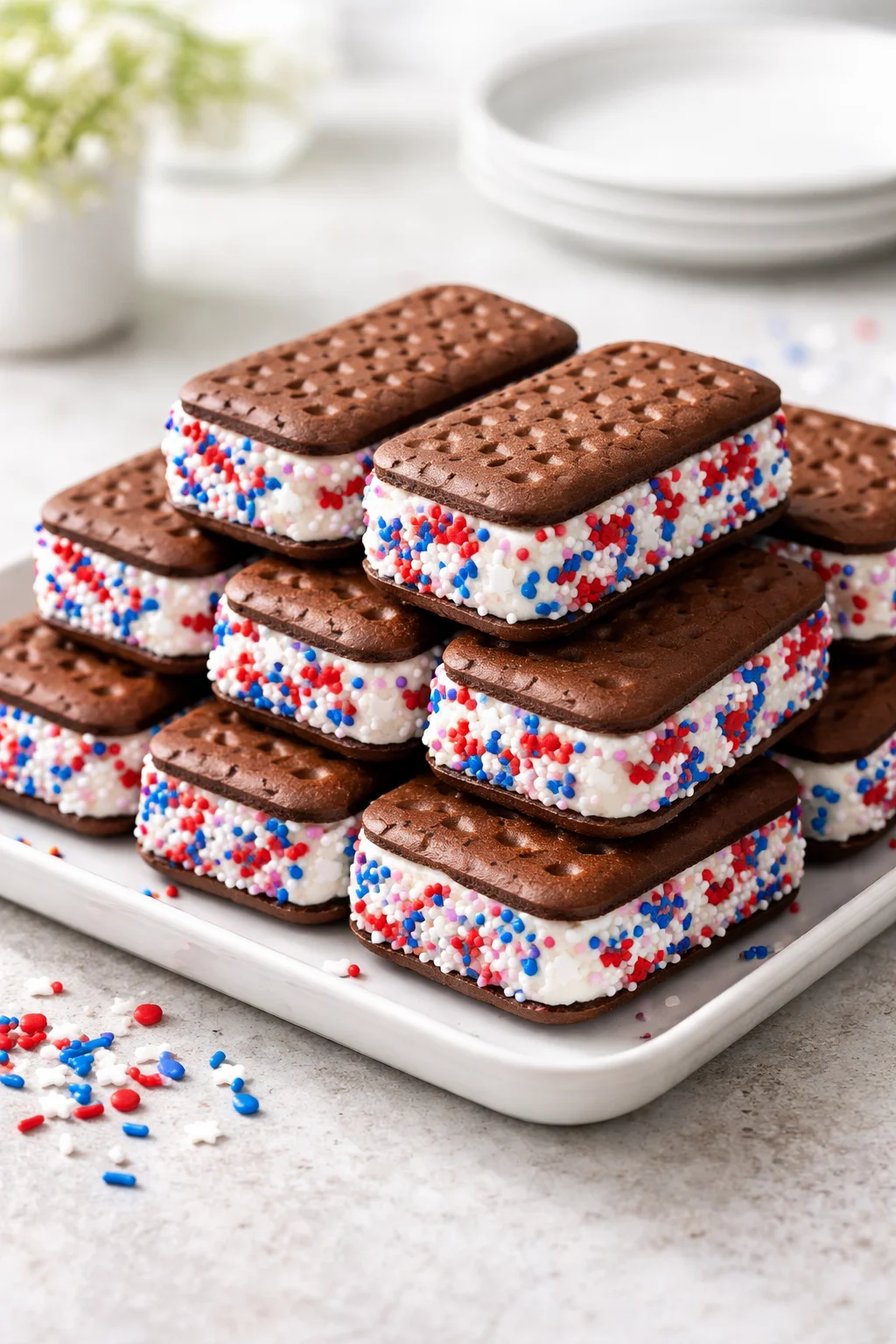 Patriotic Mini Ice Cream Sandwiches