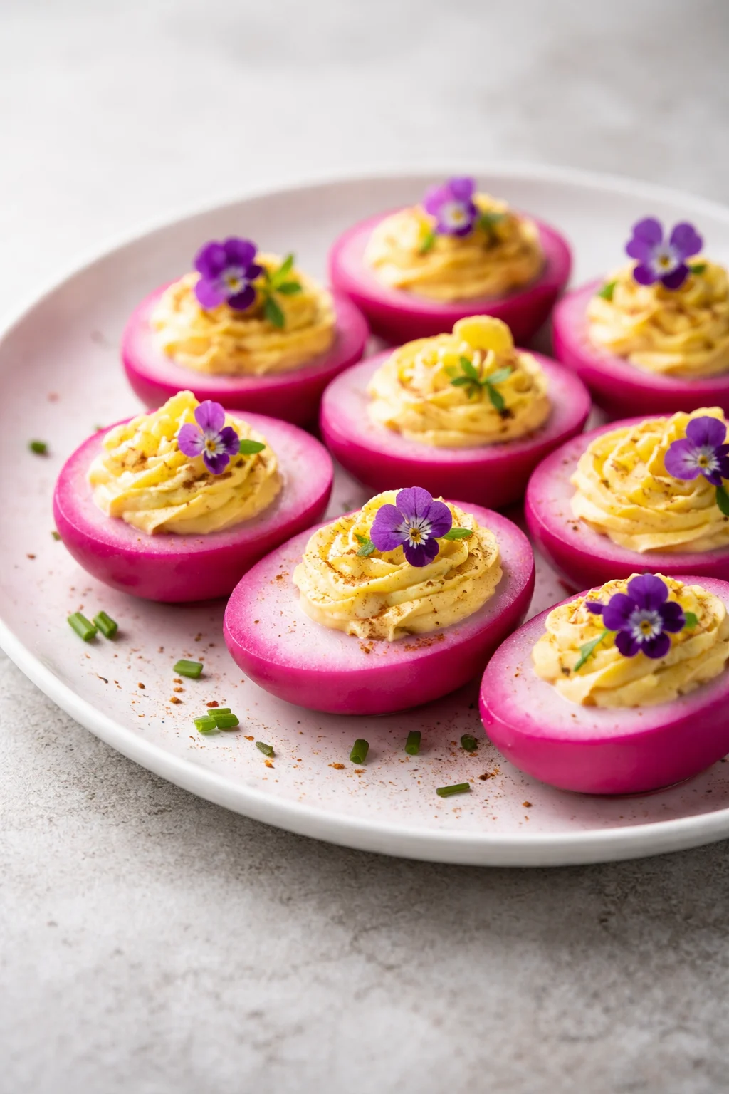 Pink Deviled Eggs