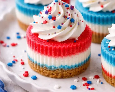 Red, White, and Blue Mini Cheesecakes