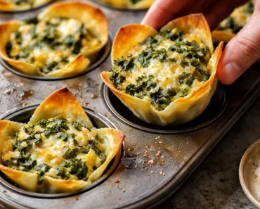 Spinach and Artichoke Wonton Cups