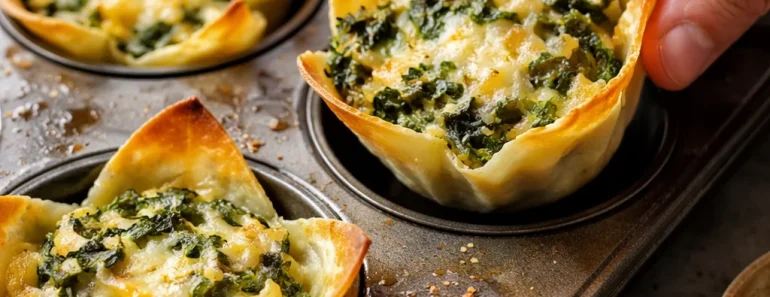 Spinach and Artichoke Wonton Cups