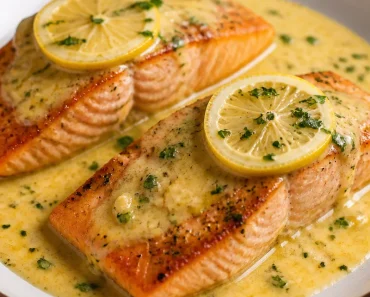 Baked Salmon with Lemon Butter Cream Sauce